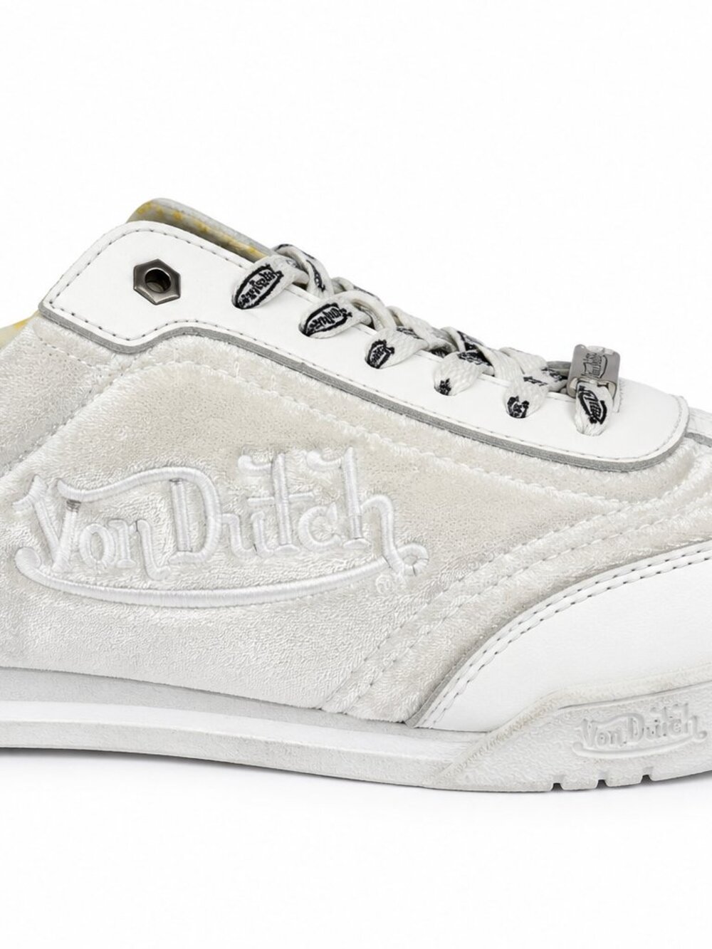 Von Dutch White Velour Sneakers | Women's Size 7.5| Y2K Streetwear